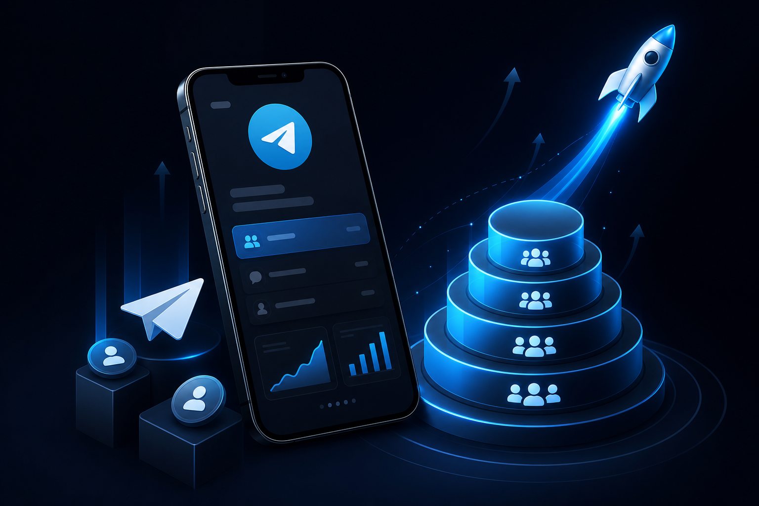 Serviço de boost para Telegram que fortalece o nível do canal